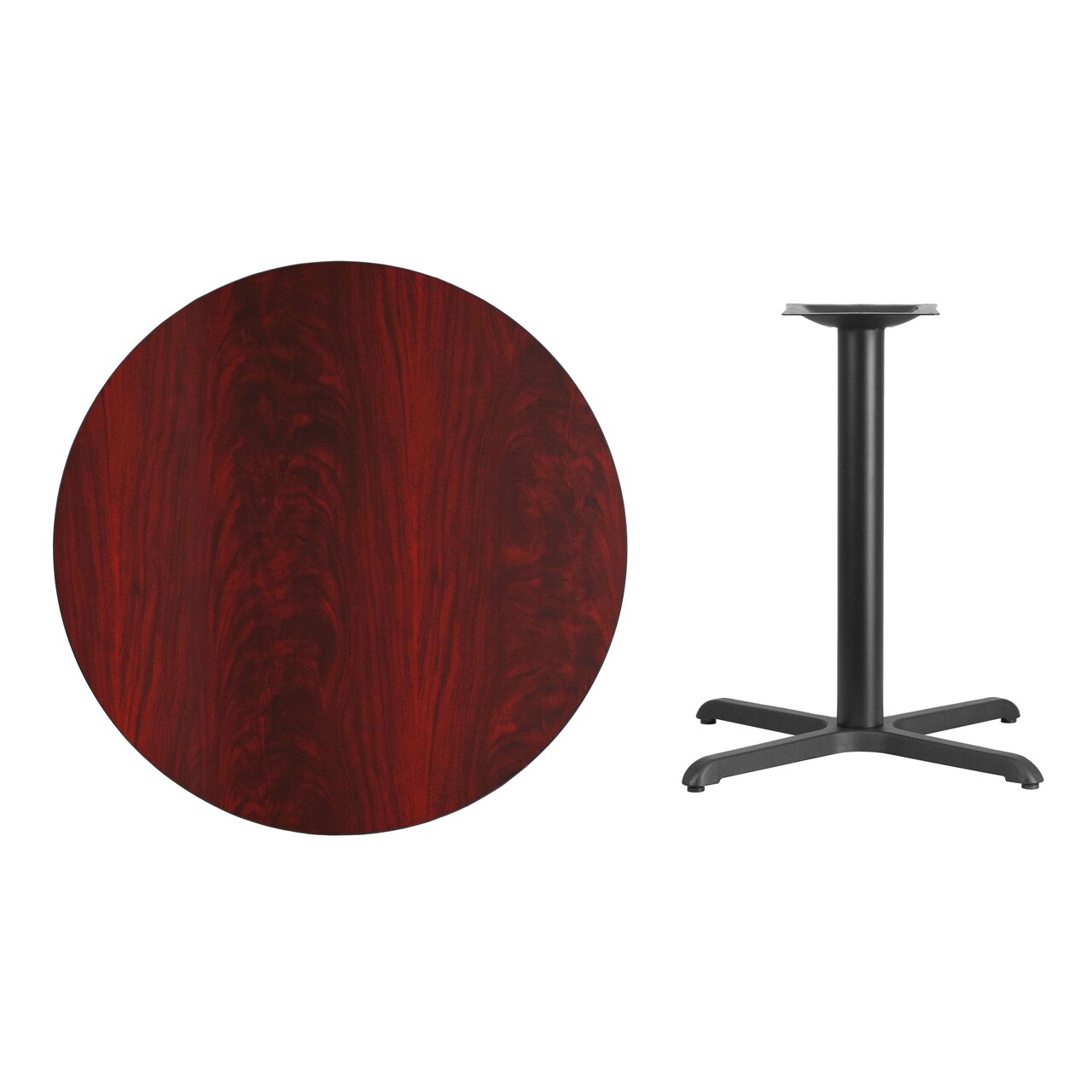Emma and Oliver 36" Round Laminate Table Top with 30"x30" Table Height Base